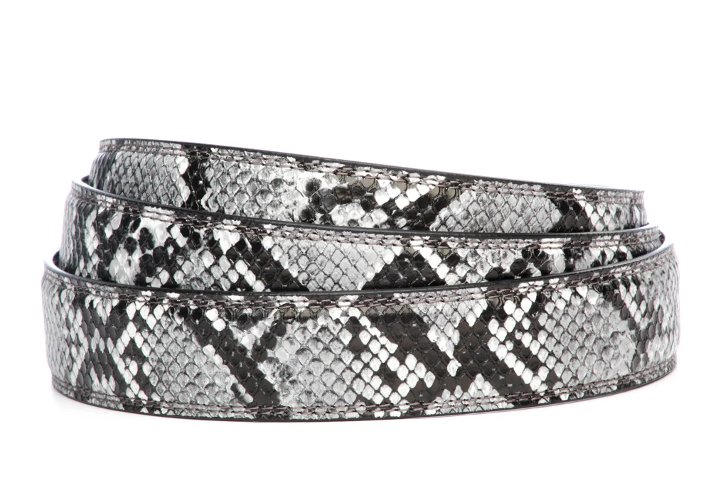 1.25" Black and White Boa Print Strap