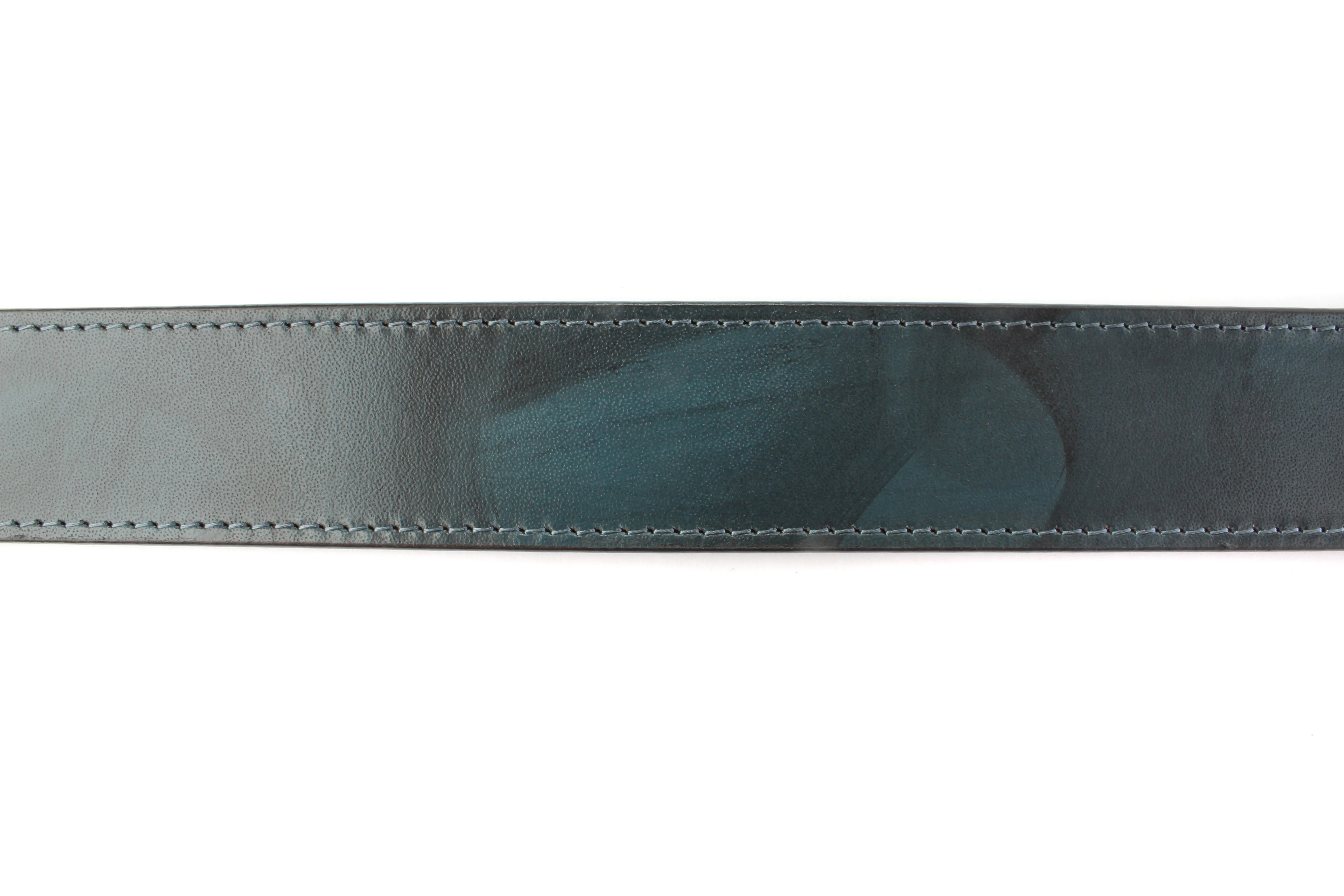 1.25" Blackened Blue Marbled Buffalo Leather Strap - Image 5