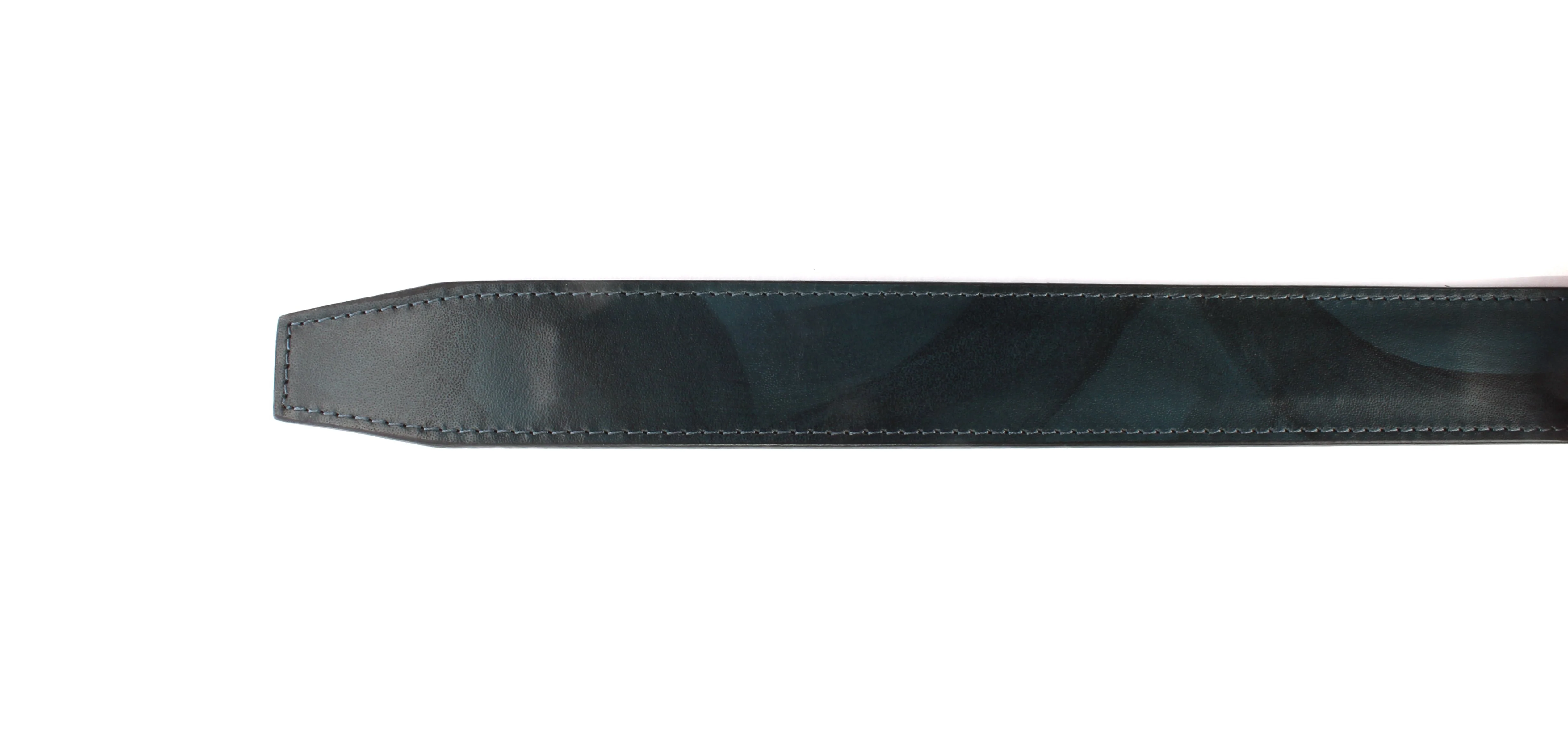 1.25" Blackened Blue Marbled Buffalo Leather Strap - Image 6