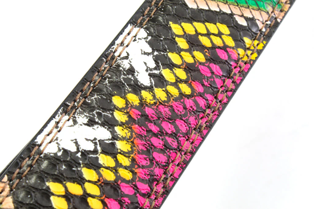 1.25" Multi-Colored Boa Print Strap - Pink / Green (CAS) - Image 2