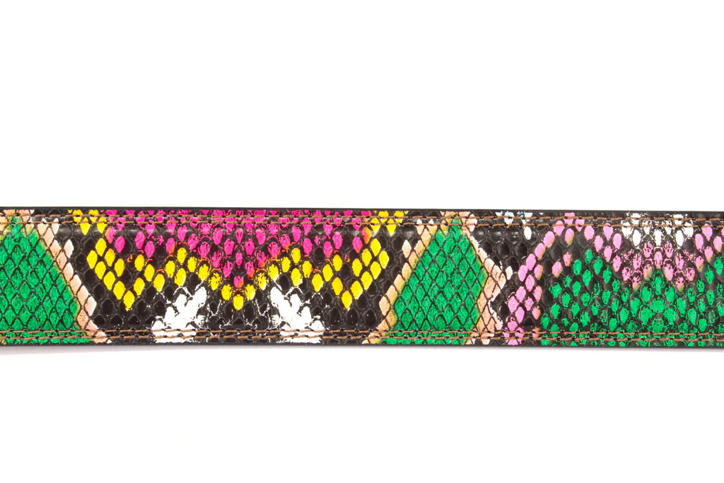 1.25" Multi-Colored Boa Print Strap - Pink / Green (CAS) - Image 5