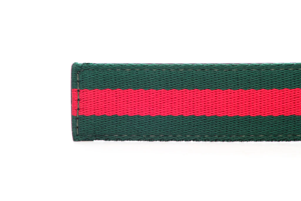 1.25" Green-Red Stripe Cloth Strap - Image 2
