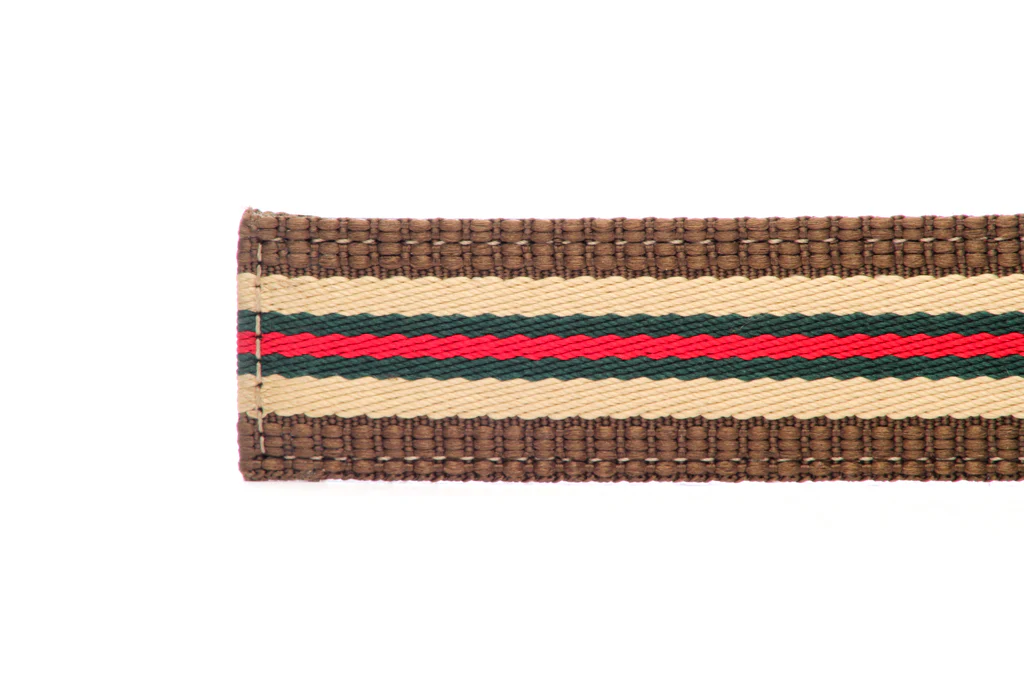 1.25" Green-Red Stripe w/Trim Cloth Strap - Image 2