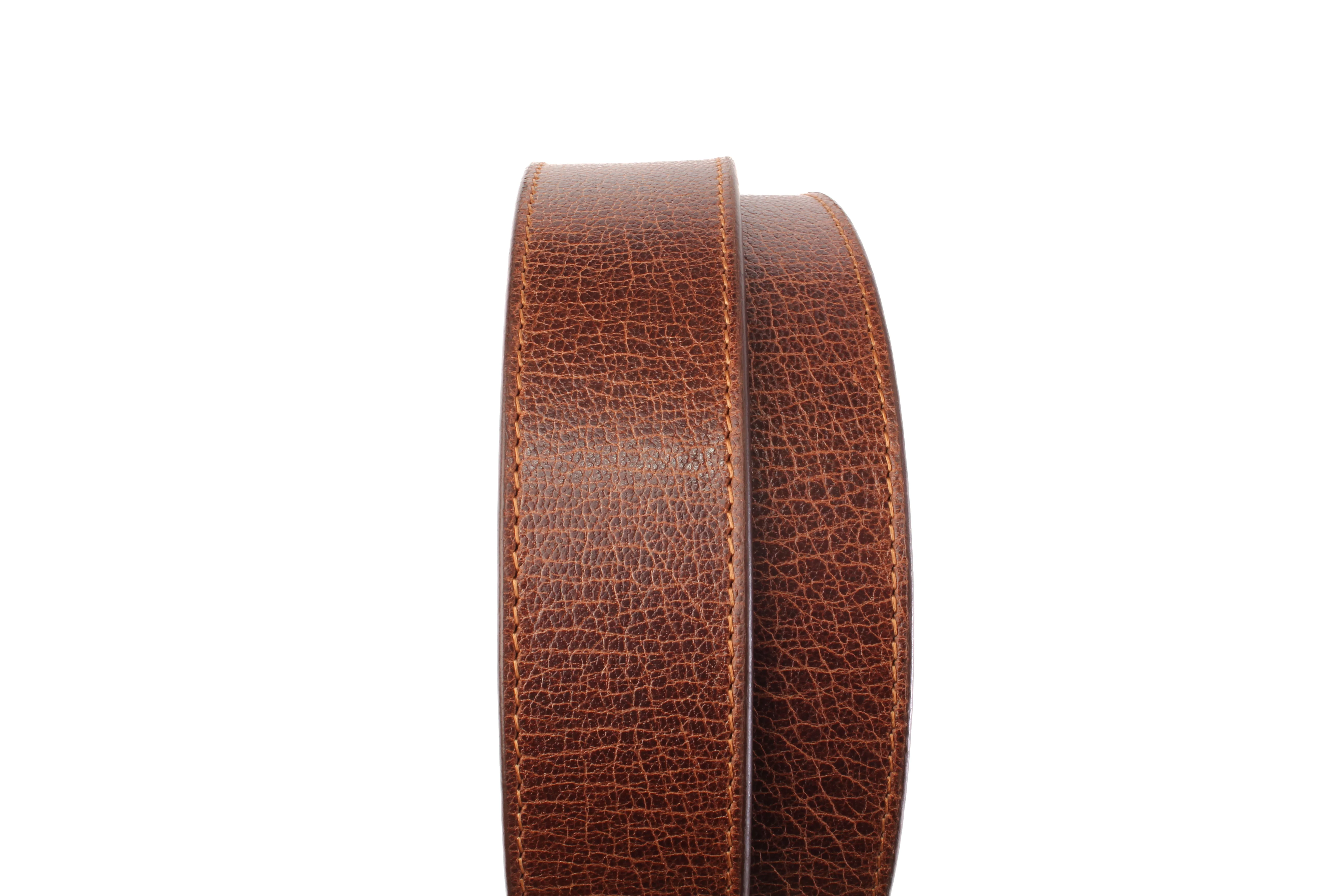 1.5" Dark Tan Heritage Buffalo Vegetable Tanned Leather Strap - Image 2