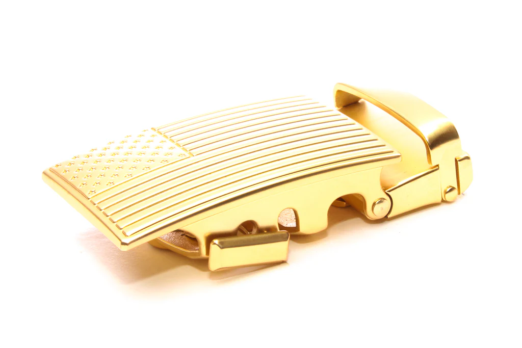 1.5" USA Flag Buckle in Gold