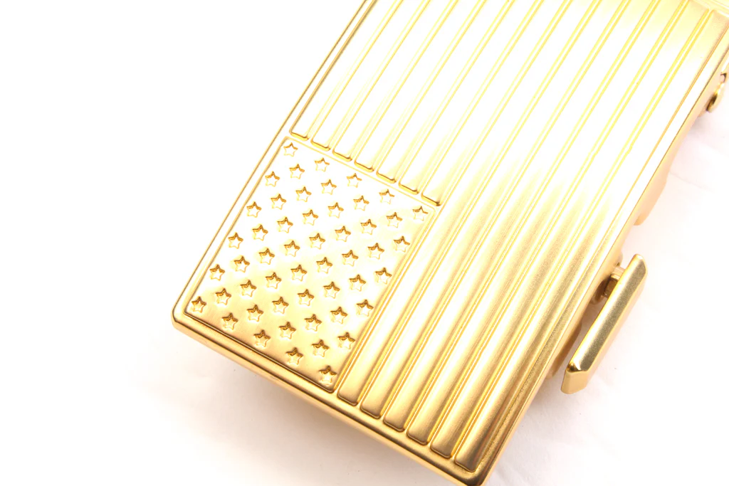 1.5" USA Flag Buckle in Gold - Image 2