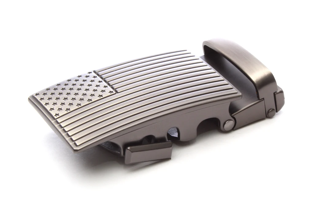 1.5" USA Flag Buckle in Gunmetal