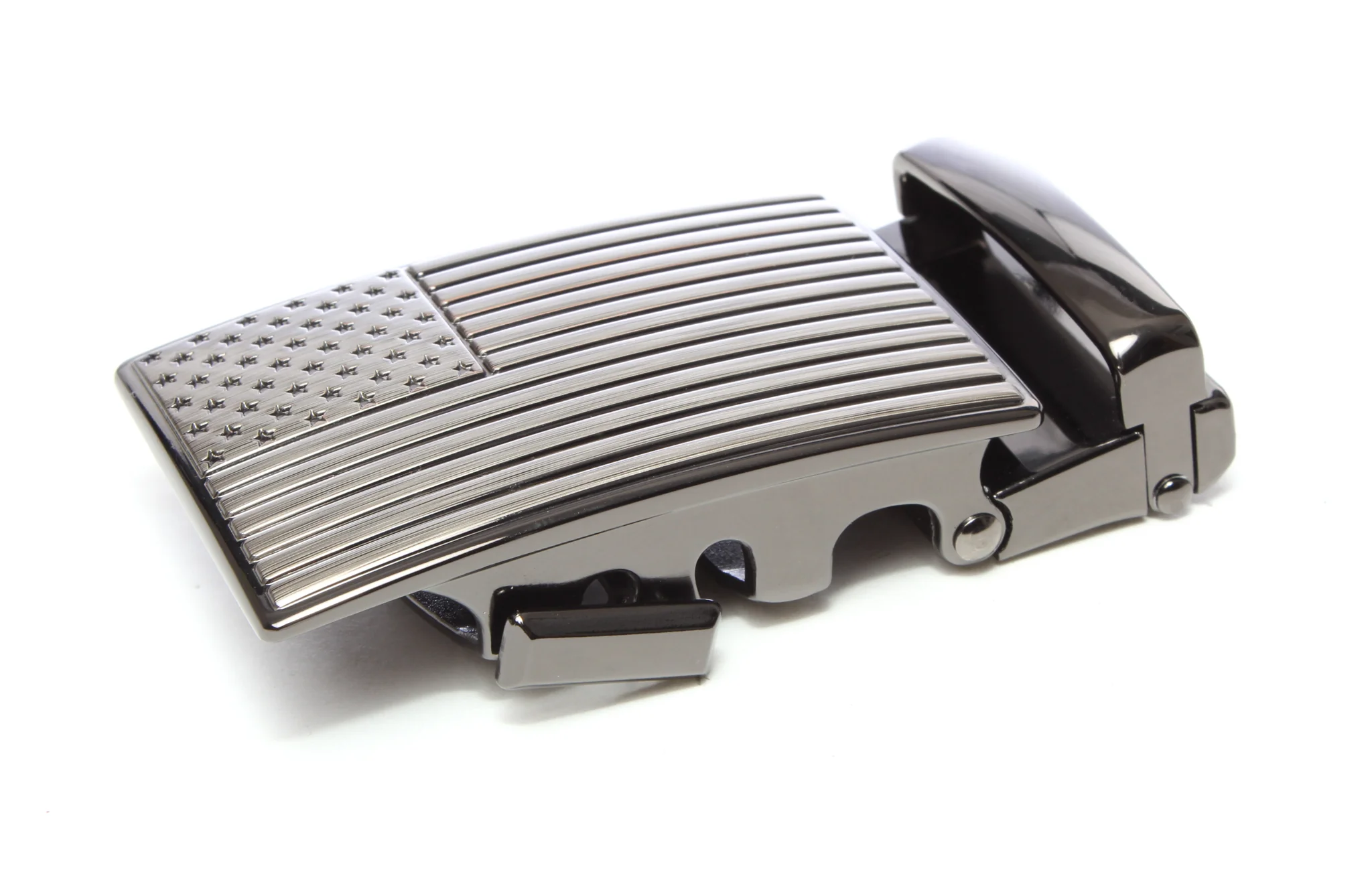 1.5" USA Flag Buckle in Smoked Gunmetal